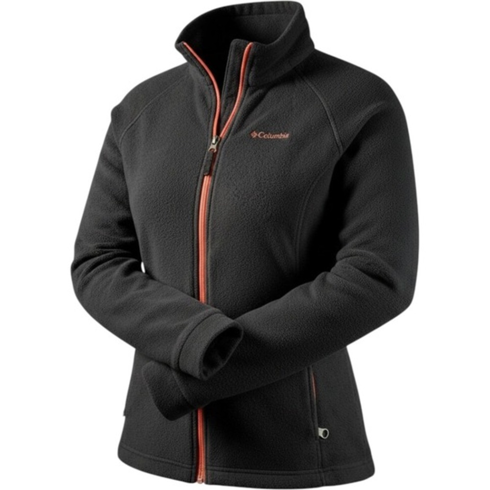 Columbia Fleece Jacket Womens L Black Benton Springs‎ Full Zip Outdoor Cozy